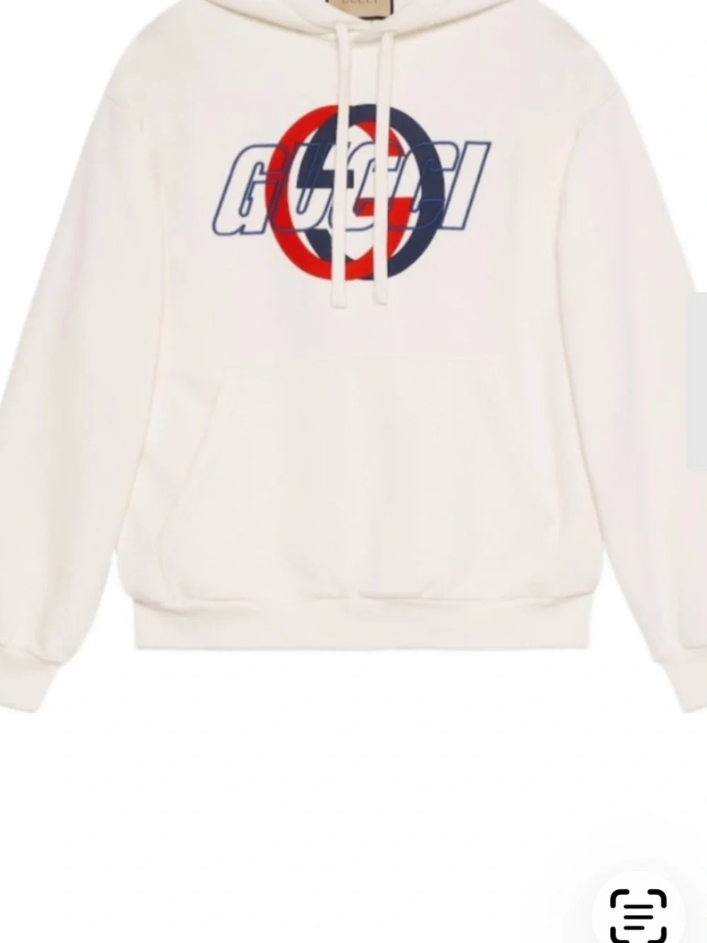 Men's Gucci jersey, cotton hoodie, locking G graphic logo size large made Italy